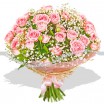 Нежный букет розовых кустовых роз